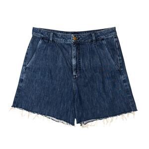 J. Crew Pleated Denim Jean Shorts High Rise Raw Hem 5” Classic Womens Size 29